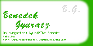 benedek gyuratz business card